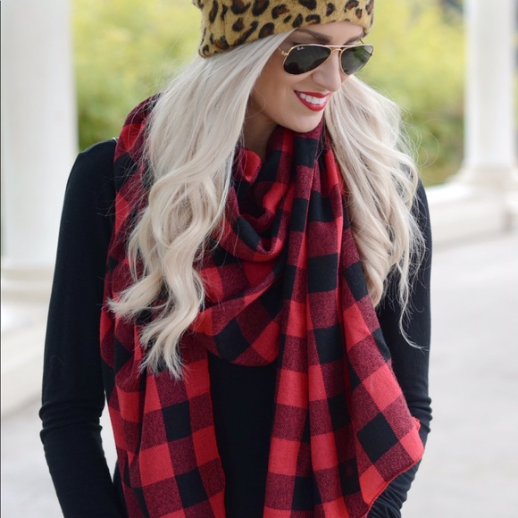 Clothing Clyde Red Buffalo Plaid Buffalo Plaid Scarf